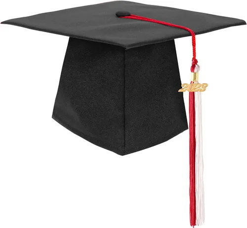 Vista 14 de Gorra de graduación negra con borla 2023/2024 para secundaria y licenciatura Negro Tassel