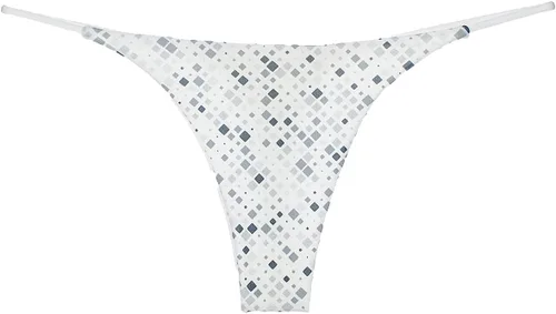 Vista 43 de Tanga de encaje sin costuras para mujer, ropa interior de cintura alta con tiras en G Serie 010-leopardo