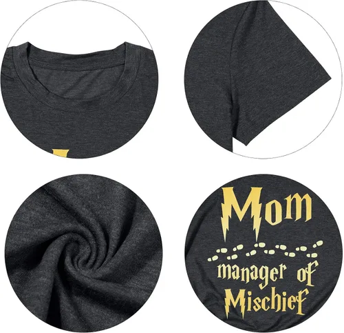 Vista 7 de Camiseta divertida para mujer con diseño de gerente de travesuras, camisa fantástica para mamá, camisa mágica de mago, para el día de la madre