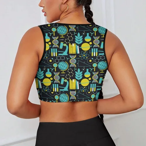Vista 5 de Sujetador deportivo para mujer, camiseta sin mangas para yoga, fitness, entrenamiento, correr