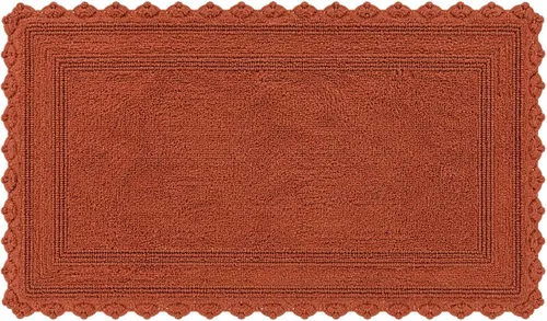 Vista 10 de Royal Blaze Tapete de baño de algodón rojo, reversible, pequeño ovalado de 18 x 26 pulgadas, lavable y decorativo
