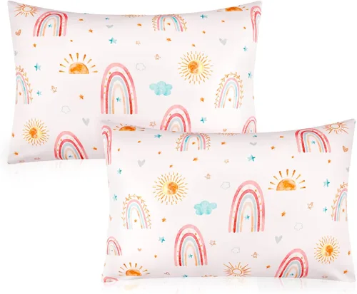 Vista 8 de Paquete de 2 fundas de almohada para niños pequeños, 13 x 18 pulgadas, funda de almohada de viaje para niños con cierre de sobre, fundas de almohada