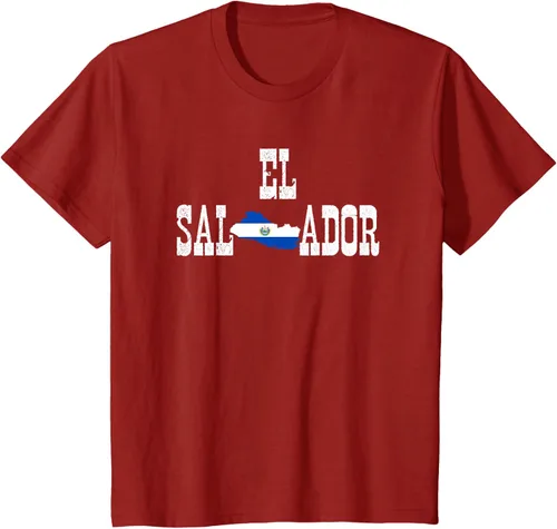 Vista 5 de Camiseta salvadoreña con bandera de El Salvador, Negro, S