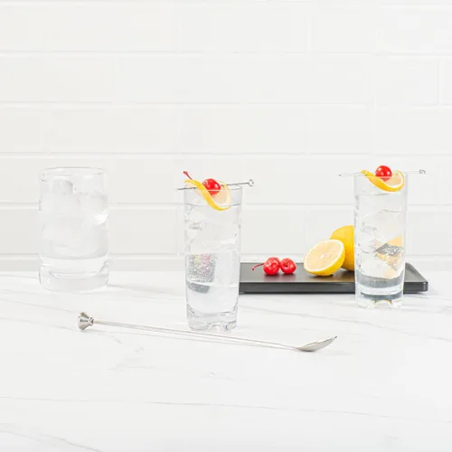 Vista 8 de Restaurantware Bar Lux - Cuchara de barra de 12 pulgadas, 1 cuchara agitadora de cóctel con punta de muddler – Cuchara mezcladora de cóctel de acero