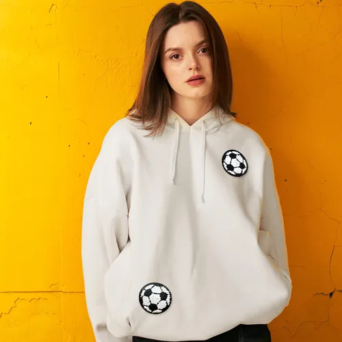 Vista 4 de Parches de felpilla para fútbol, 6 piezas, parches para planchar, para deporte, fútbol, para manualidades, chaquetas, ropa, vestido, sombrero