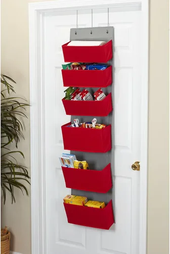 Vista 4 de Household Essentials - Organizador sobre la puerta Rojo