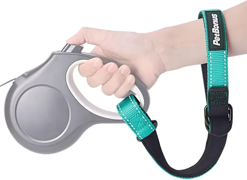 Vista 13 de PetBonus Correa corta para perro, correa de seguridad para correa retráctil para perro, diseño reflectante y mango acolchado suave ajustable, capa