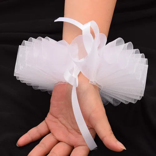 Vista 13 de GRACEART Elizabethan Dickens Ruff Cuello Payaso Collar Elizabeth Muñeca Ruffs Ruffle Cuff Bandas