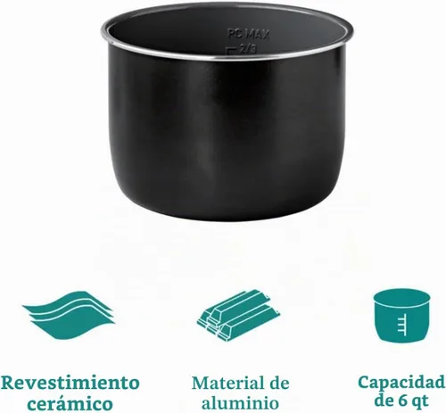 Vista 6 de P.W Linen Speckle - Olla a presión de 6 cuartos de galón con pantalla de control táctil, cocina multifunción programable