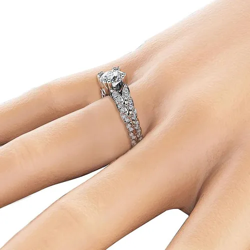 Vista 4 de Anillo de compromiso de aniversario para mujer, anillo de compromiso, joyería de regalo, regalo de novia, Navidad, cumpleaños