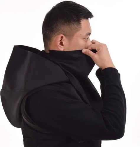 Vista 4 de BLESSUME Sombrero de capucha Steampunk Rogue con hebilla de brazo ajustable, calentador de cuello, disfraz con capucha