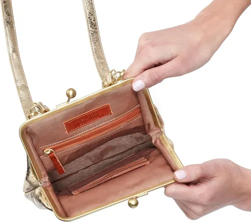 Vista 3 de HOBO Bandolera Alba para mujer, diseño de mármol dorado, talla única, Mármol dorado