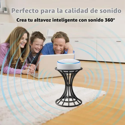 Vista 5 de Soporte de mesa inteligente con altavoz para Echo Dot 5ª/4ª/3ª/2ª generación, Echo 4ª/3ª/2ª generación, Echo Glow, Apple Homepod Mini y Google