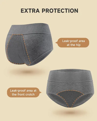 Vista 3 de PULIOU Ropa interior para mujer, paquete de 3, ropa interior elástica de algodón de cintura alta para mujer hipster posparto
