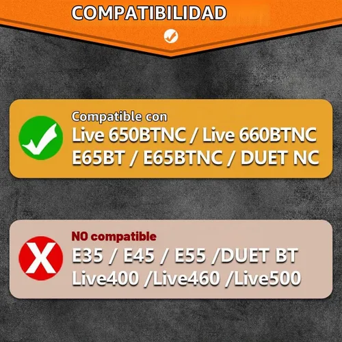 Vista 2 de Live 650 BTNC E65BTNC - Almohadillas de repuesto compatibles con JBL E65 E65BTNC/ Duet NC/Live 650BTNC/ Live 660 BTNC Auriculares I de repuesto
