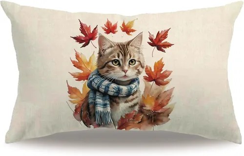 Vista 14 de Fundas de almohada con diseño de animales, 18 x 18 pulgadas, diseño de ardillas florales, acuarela, vida silvestre, diseño de flores, temporada