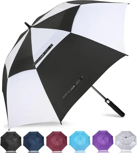 Vista 31 de ZOMAKE - Paraguas de golf a prueba de viento, extragrande, de gran tamaño, de doble dosel resistente para lluvia, juegos deportivos y carrito