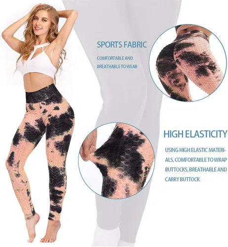Vista 2 de AIMILIA - Leggings para mujer, levanta glúteos, anti celulitis, cintura alta, pantalones de yoga, entrenamiento, control de abdomen, mallas