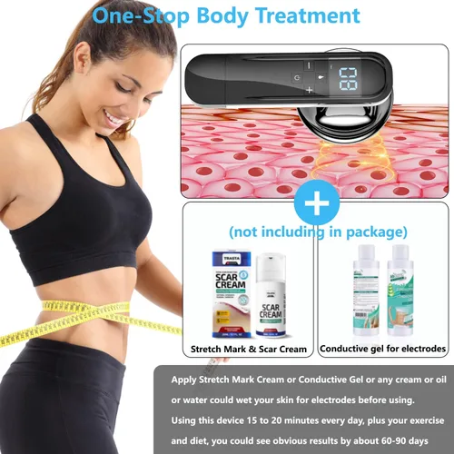 Vista 6 de Masajeador eléctrico para celulitis, masajeador corporal inalámbrico con múltiples modos, adecuado para abdomen, cintura, brazos, piernas y glúteos