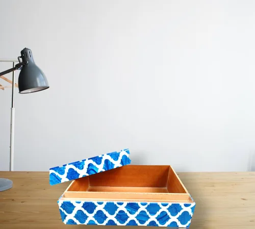 Vista 5 de Cajas de almacenamiento decorativas hechas a mano con tapas, decoración estética, caja de memoria