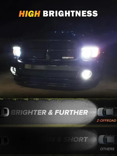 Vista 3 de Z-OFFROAD Conjunto de luz antiniebla LED aprobada por DOT compatible con Dodge Ram 1500 2002 2003 2004 2005 2006 2007 2008 Dodge Ram 2500/3500
