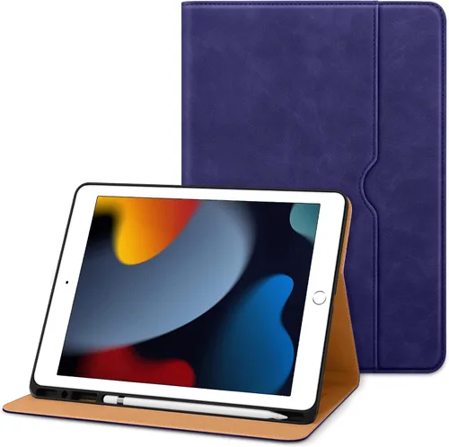 Vista 13 de DTTO Funda para iPad de 9ª/8ª/7ª Generación de 10.2 Pulgadas 2021/2020/2019, Funda de Soporte Folio Empresarial de Cuero Premium con Soporte