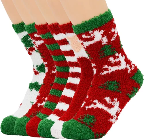 Vista 2 de Pantuflas cálidas - Calcetines Mujer Súper Suave Microfibra Calcetines para dormir acogedores 6 o 5 pares
