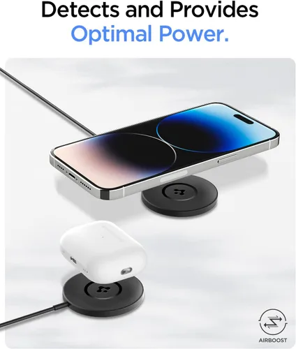 Vista 4 de Spigen Cargador inalámbrico magnético MagSafe, ArcField (MagFit) compatible con iPhone 17, 16, 15, 14, 13 Pro Max Plus Mini 12 Pro Max, almohadilla