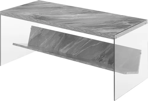 Vista 9 de Convenience Concepts SoHo - Mesa auxiliar, gris desgastado/vidrio Gris(Weathered Gray)