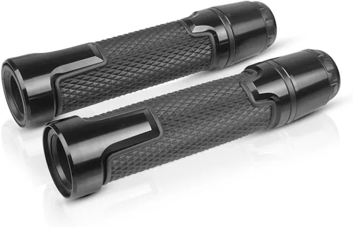 Vista 3 de 7/8 '' 0.866 in motocicleta CNC aluminio Powersports manillar Grips con extremos de agarre para YZF R1 R3 R6 R25 R15 R125 600R negro