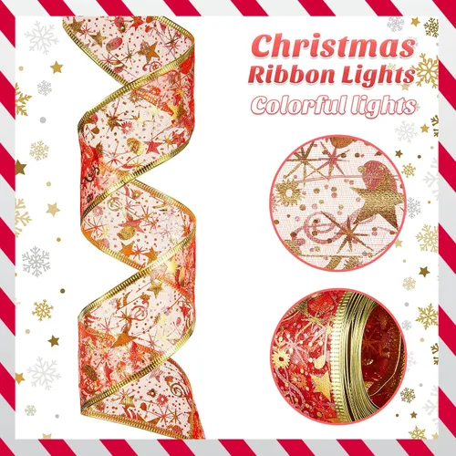 Vista 3 de Geosar 4 Piezas 20 m Cinta de Luces de Hadas para Árbol de Navidad, Cinta de Luces Iluminada para Decoración de Árbol de Navidad, para Decoraciones