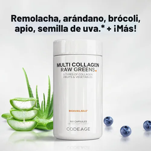 Vista 6 de Codeage Proteína de colágeno múltiple + suplemento de cápsulas orgánicas de superalimentos de verduras crudas, 21 frutas y verduras, péptidos