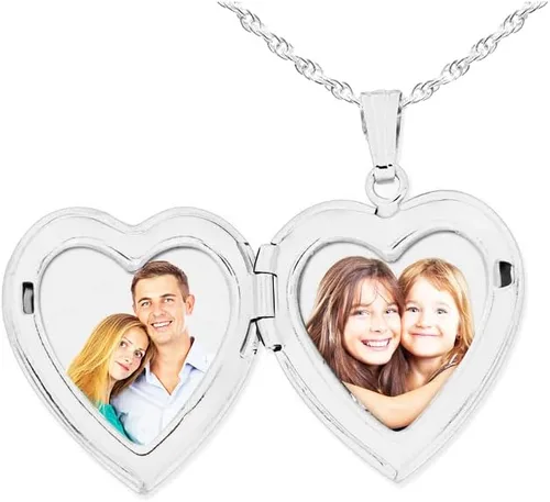 Vista 2 de PicturesOnGold.com Collar con dije de plata de ley con forma de corazón de pata de perro, incluye cadena de 18 pulgadas, Plata esterlina
