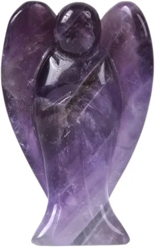 Vista 21 de Justinstones Estatua de Ángel de la Guarda de Gema Tallada en 7 Chakras, Ángel de la Paz en Bolsillo, 5 cm