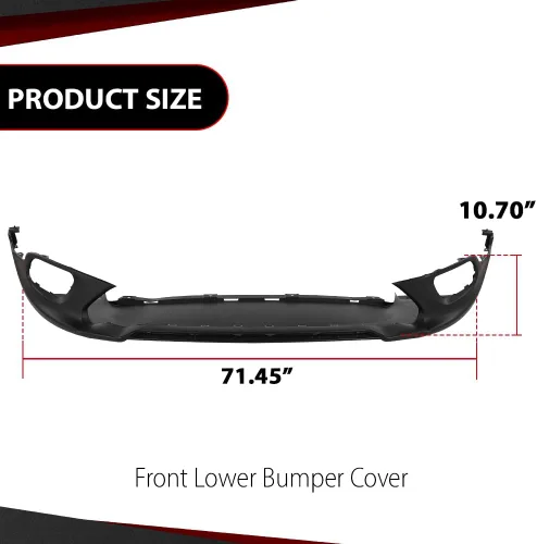 Vista 3 de Cubierta de parachoques delantero inferior compatible con Jeep Cherokee (submodelo: Latitude, Limited, North, Sport) 2014 2015 2016 2017 2018 Negro