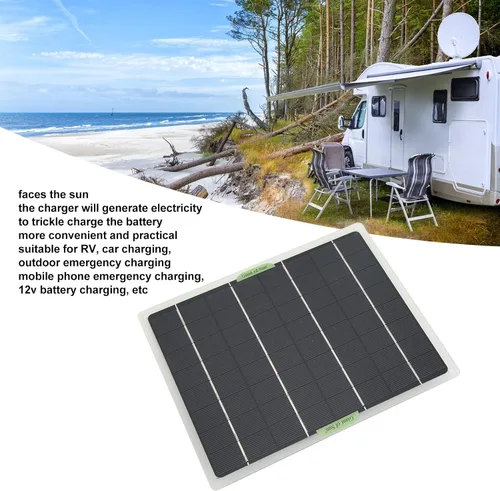 Vista 5 de Panel solar de 10 W, mantenedor de batería de 12 voltios solar, mantenimiento de batería de 12 voltios solar, piezas de caravana, panel solar de 10