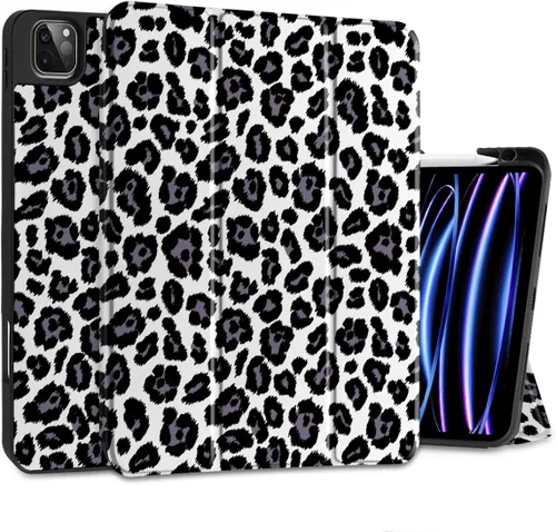 Vista 11 de MEEgoodo para iPad Pro M2 12.9 Funda 6ª/5ª/4ª/3ª Generación 2022 2021 2020 2018 con Soporte para Lápiz, Funda para Tablet con Parte Trasera de TPU
