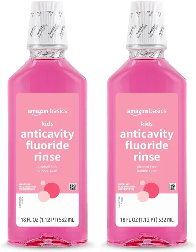 Vista 7 de Amazon Basics - Enjuague bucal para niños con flúor, anticaries, sin alcohol, sabor a goma de mascar, 18 fl oz (paquete de 1)