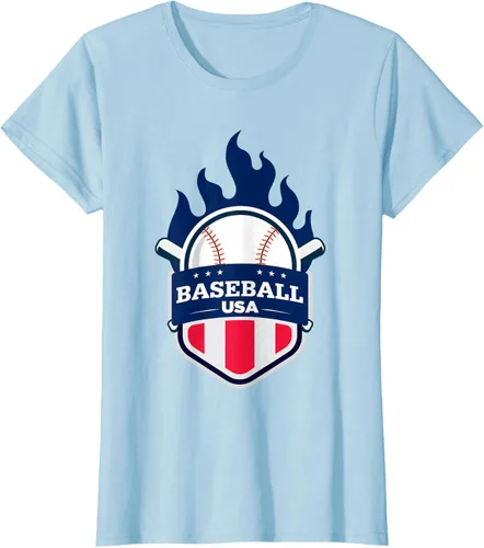Vista 27 de Baseball USA Support the Team Shirt - Camiseta con la bandera de Estados Unidos, Blanco, S