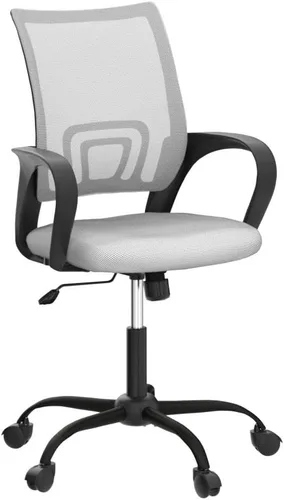 Vista 4 de Silla de oficina ergonómica de malla, silla de computadora con soporte lumbar y reposabrazos, silla de escritorio ajustable para computadora