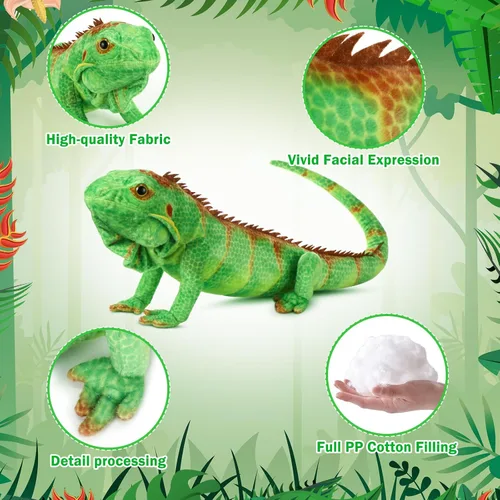 Vista 3 de Syhood Animales de peluche de lagarto de 37.4 pulgadas de felpa realista, lagarto de felpa suave, regalo para amantes de los animales, cumpleaños