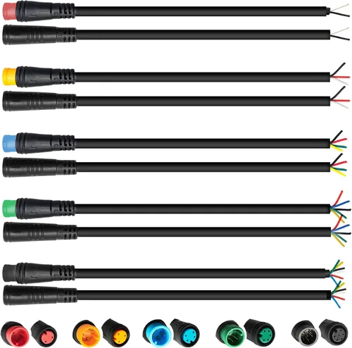 Vista 7 de Cable de extensión Ebike Julet macho/hembra 2pin/3pin/4pin/5pin/6pines/DIY cable de enchufe impermeable para exhibición de bicicleta eléctrica