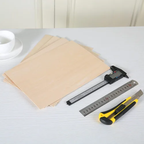 Vista 6 de 20 hojas de madera de tilo, 1/16 x 12 x 8 pulgadas, láminas finas de madera contrachapada para manualidades
