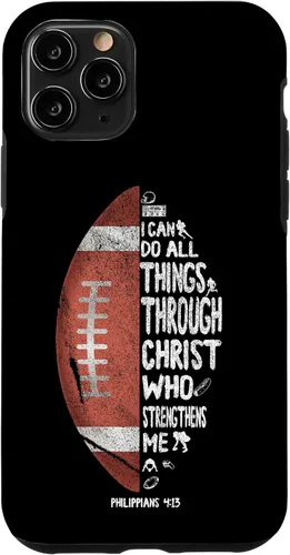Vista 28 de iPhone 13 I can do all things through Christ Philippians 4:13 - Funda de fútbol
