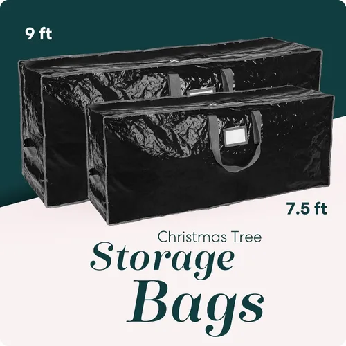 Vista 4 de Bolsa de almacenamiento para árbol de Navidad - Almacena un árbol de Navidad artificial de 7.5 pies, material impermeable duradero, bolsa