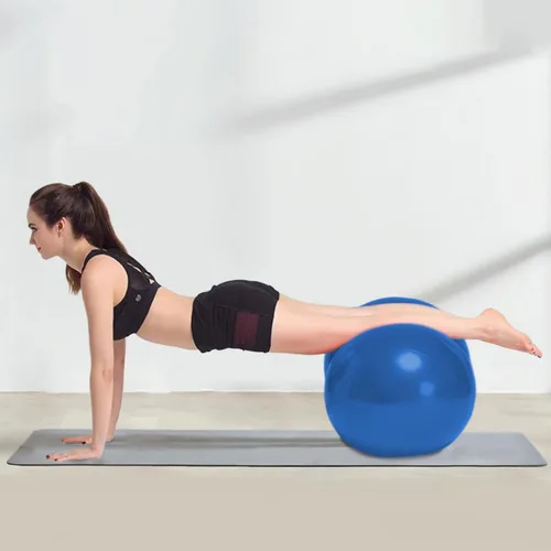 Vista 6 de Bola de maní antiestallido PVC grueso 35.4 x 17.7 pulgadas, ejercicio de equilibrio con bomba de aire para niños, embarazo, yoga, gimnasio en casa