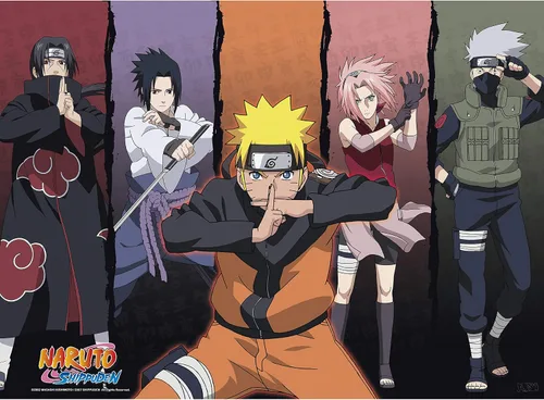 Vista 3 de ABYSTYLE Naruto Shippuden - El juego de pósteres en caja incluye 2 mini pósteres sin marco de 15 x 20.5 pulgadas con Naruto, Sasuke, Sakura, Kakashi