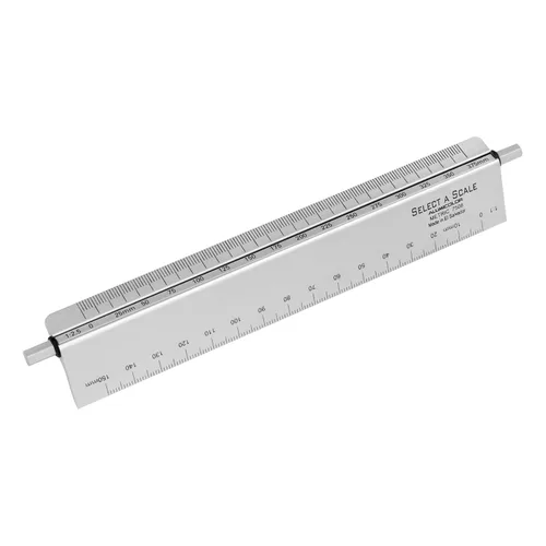 Vista 8 de Alumicolor Select-a-Scale Herramienta de dibujo métrico con varilla de calibración (30CM, verde)