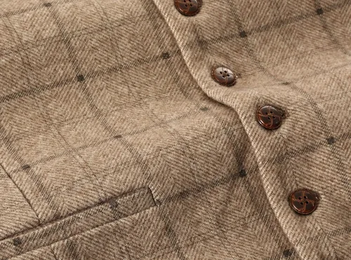 Vista 43 de Gioberti Chaleco de tweed formal de 6 botones para hombres