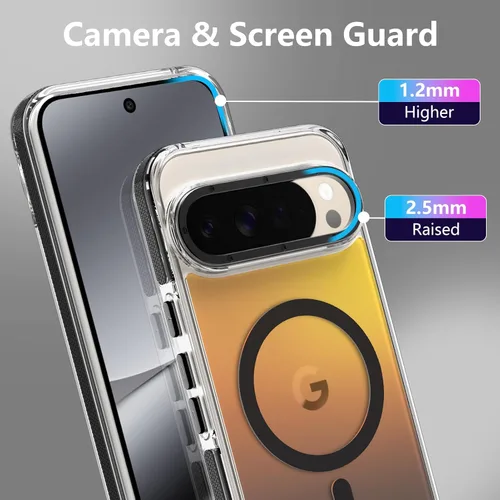 Vista 4 de Funda magnética para Google Pixel 10 Pro XL [compatible con Magsafe] [bonito diseño fluorescente de moda] a prueba de golpes, delgada, translúcida
